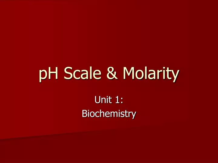 ph scale molarity