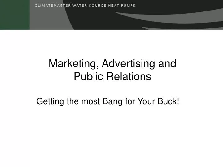 marketing advertising and public relations