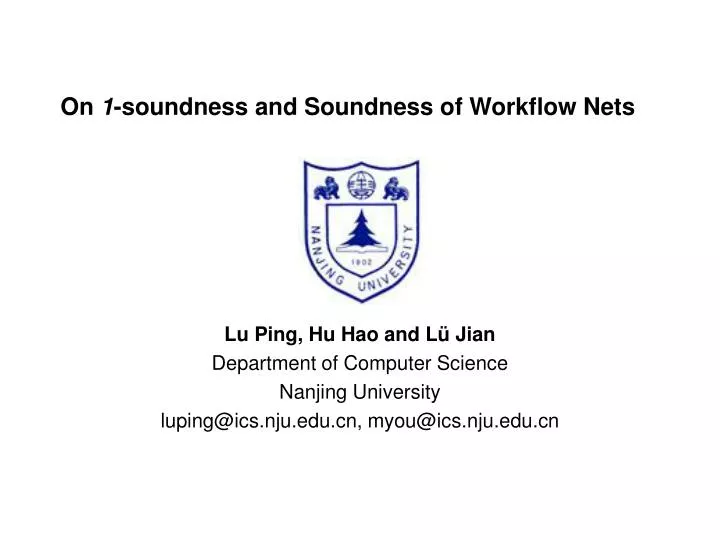 on 1 soundness and soundness of workflow nets
