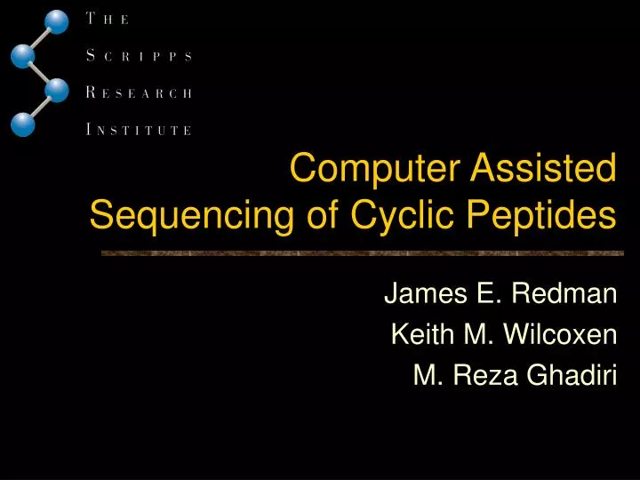 computer assisted sequencing of cyclic peptides