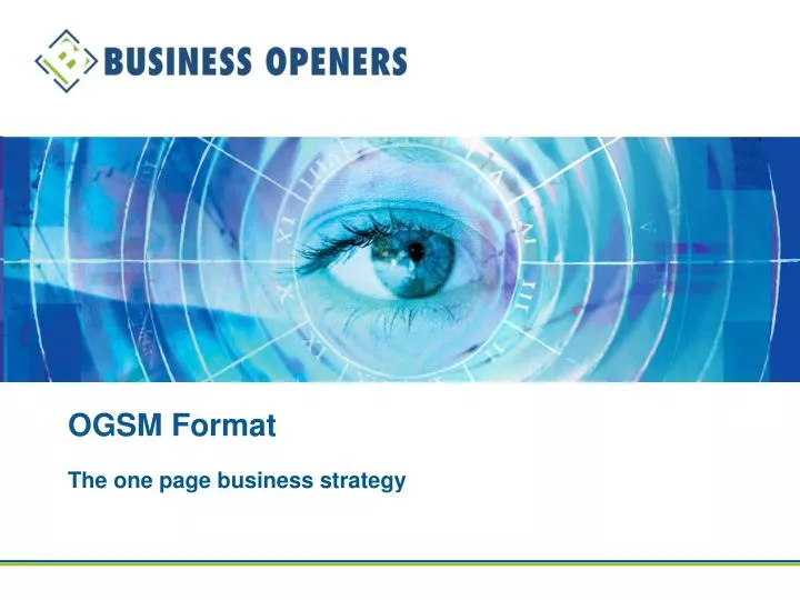 ogsm format