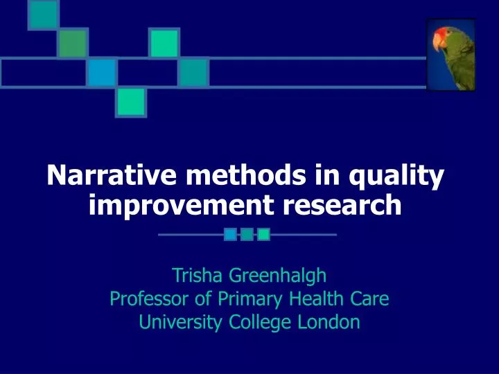 narrative methods in quality improvement research