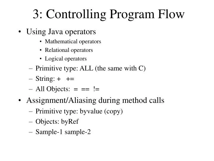 3 controlling program flow