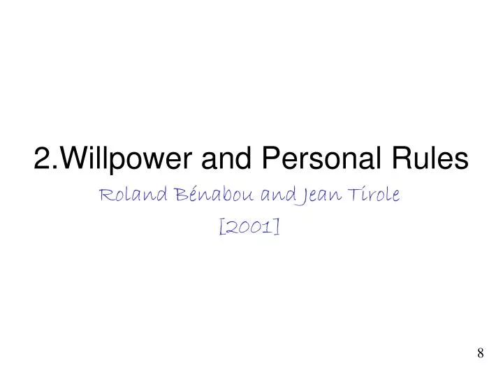 2 willpower and personal rules