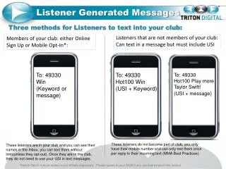 Listener Generated Messages