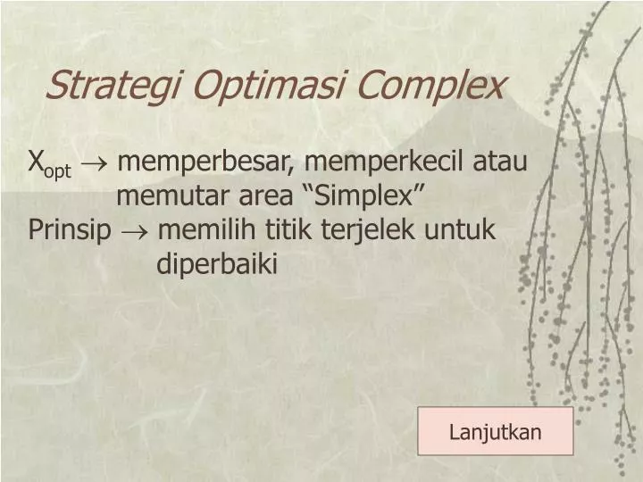 strategi optimasi complex