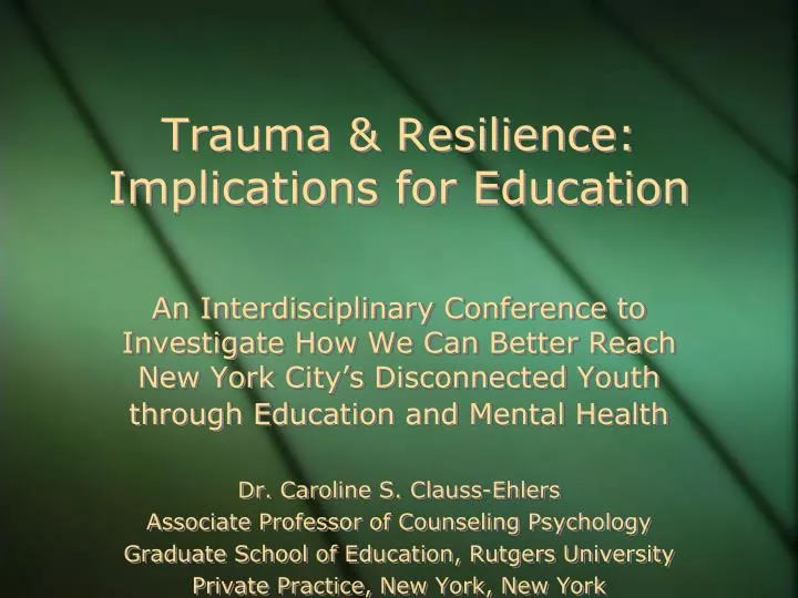 trauma resilience implications for education