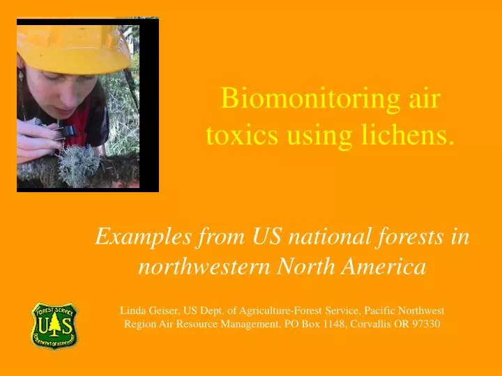biomonitoring air toxics using lichens