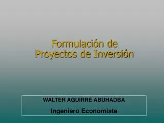 formulaci n de proyectos de inversi n