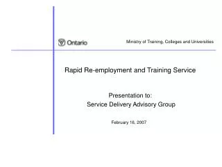 Rapid Re-employment and Training Service