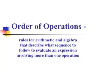 Order of Operations -