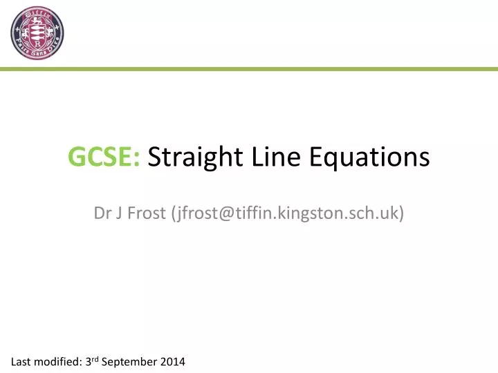 gcse straight line equations