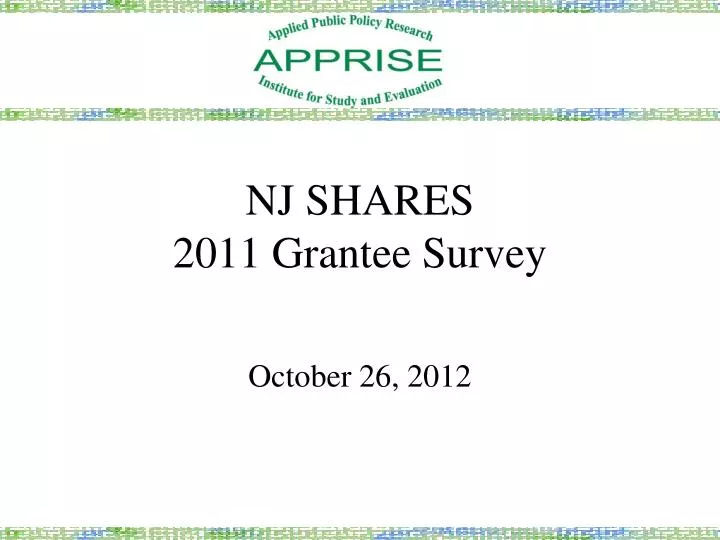 nj shares 2011 grantee survey