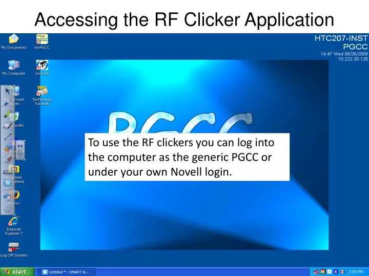 accessing the rf clicker application