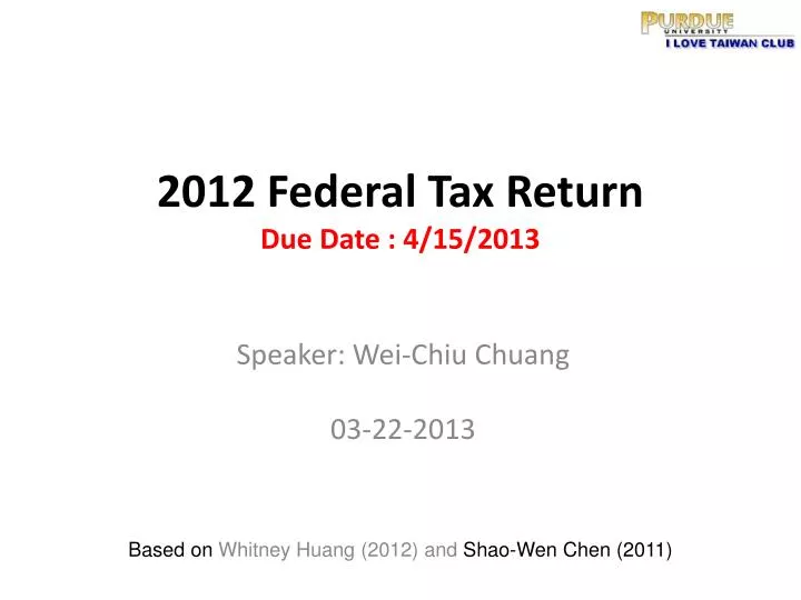2012 federal tax return due date 4 15 2013