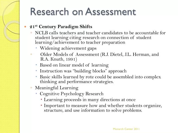 research on assessment