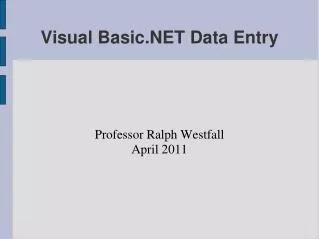 Visual Basic.NET Data Entry
