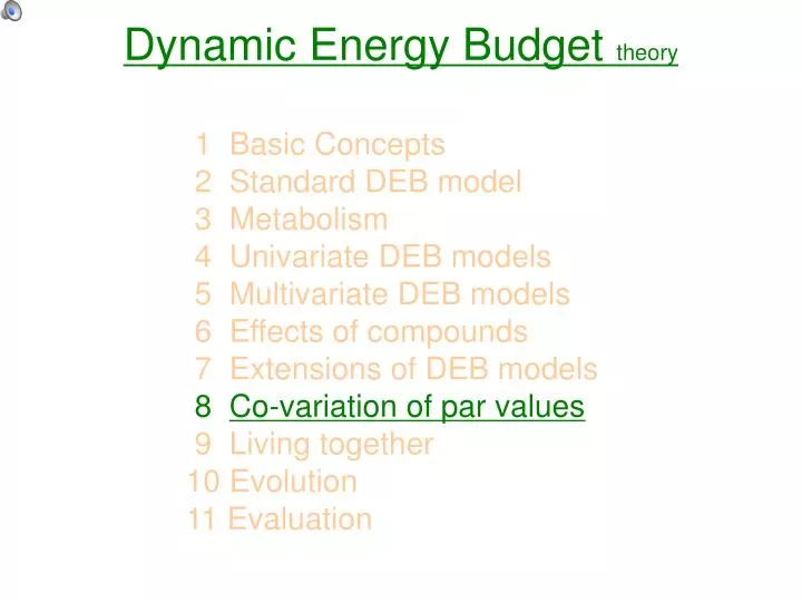 dynamic energy budget theory