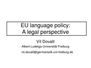 EU language policy: A legal perspective