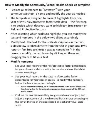 How to Modify the Community/School Health Check-up Template