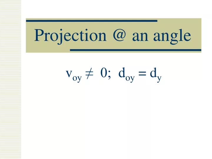 projection @ an angle
