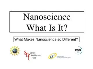 What Makes Nanoscience so Different?