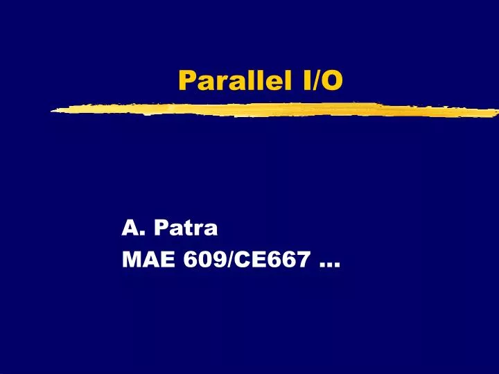 parallel i o