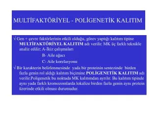 mult fakt r yel pol genet k kalitim
