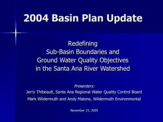 2004 Basin Plan Update