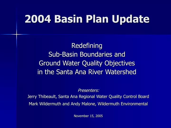 2004 basin plan update