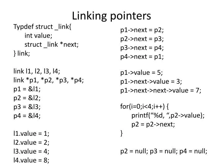 linking pointers