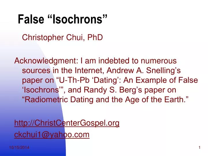 false isochrons