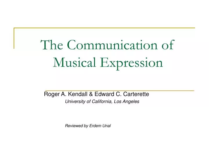 the communication of musical expression