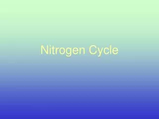 Nitrogen Cycle