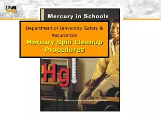 Department of University Safety &amp; Assurances Mercury Spill Cleanup Procedures
