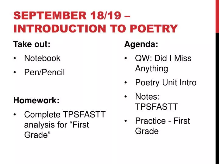 september 18 19 introduction to poetry