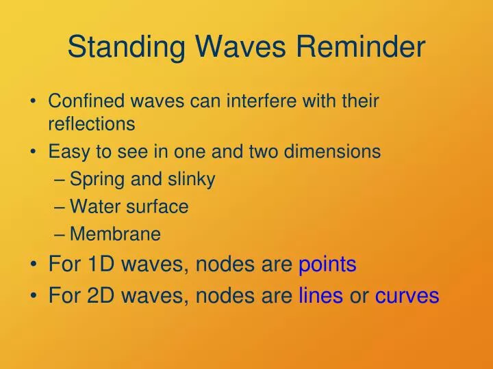 standing waves reminder