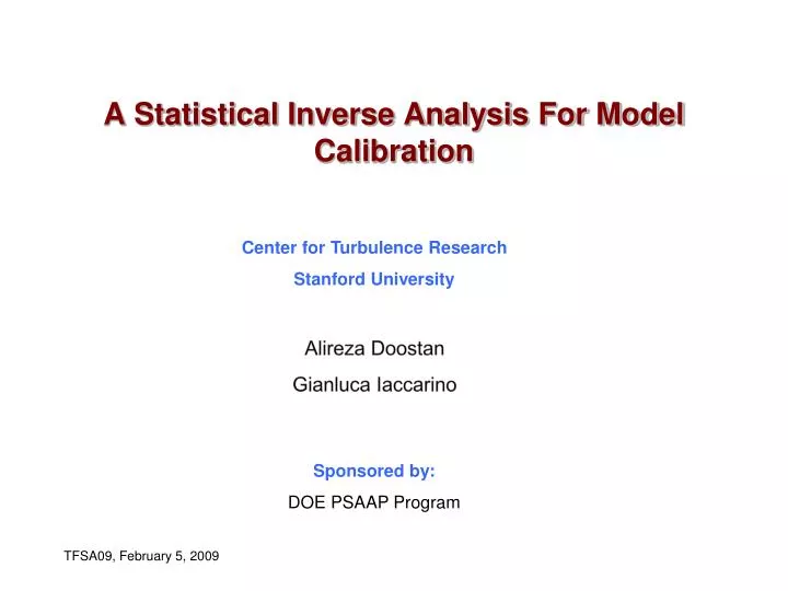 a statistical inverse analysis for model calibration