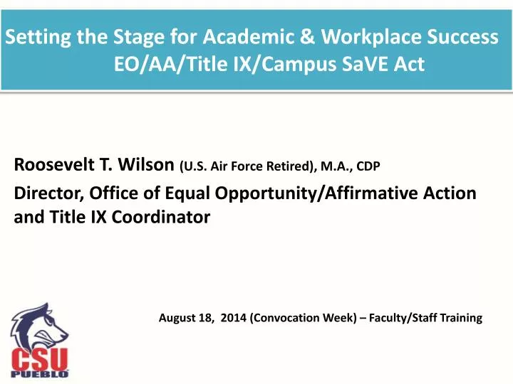 setting the stage for academic workplace success eo aa title ix campus save act