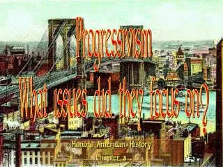 Progressivism What issues did they focus on?