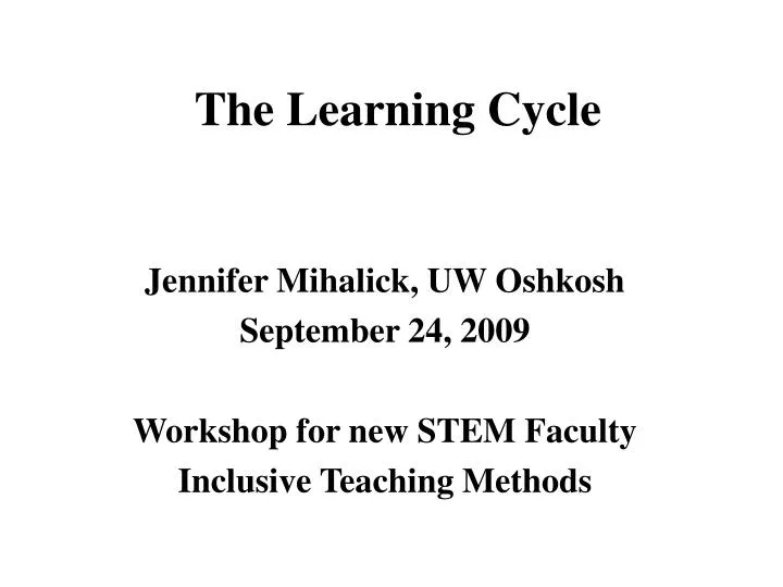 the learning cycle