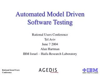 Automated Model Driven Software Testing