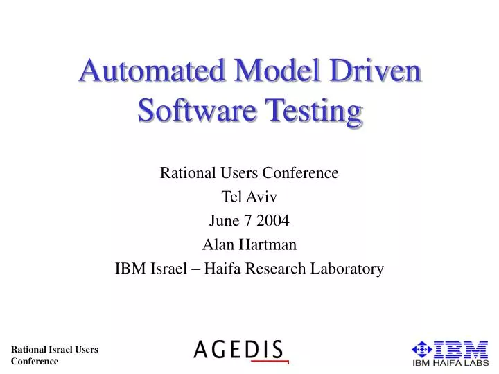 automated model driven software testing