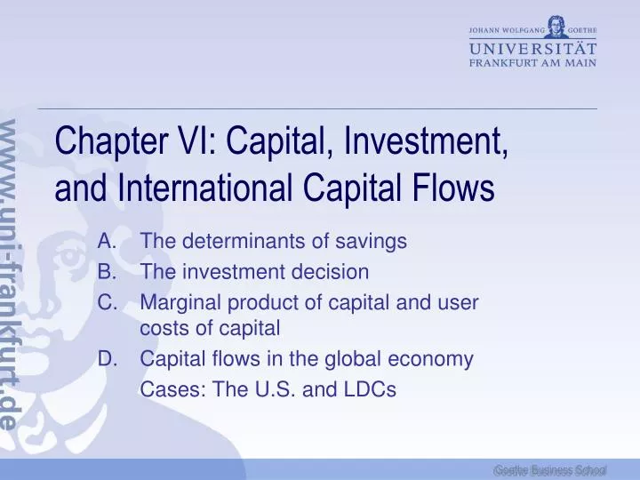 chapter vi capital investment and international capital flows