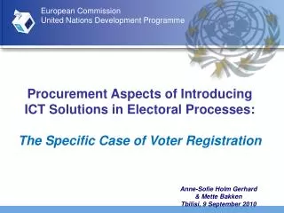 Procurement Aspects of Introducing ICT Solutions in Electoral Processes: