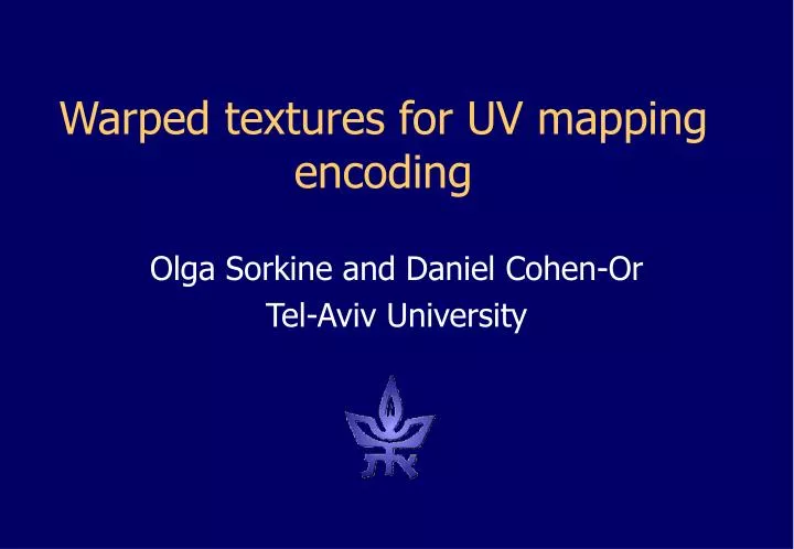 warped textures for uv mapping encoding