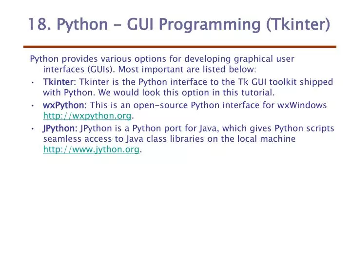 18 python gui programming tkinter