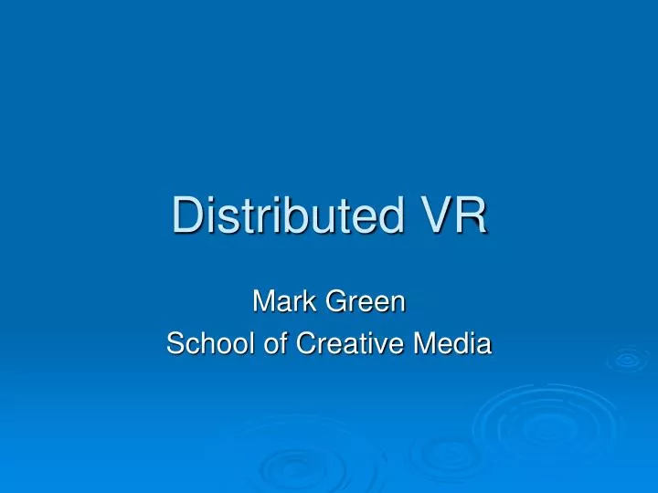 distributed vr
