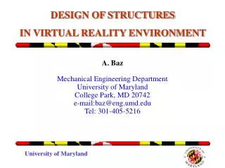 DESIGN OF STRUCTURES IN VIRTUAL REALITY ENVIRONMENT