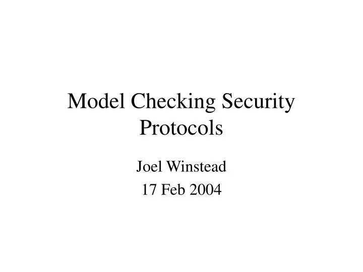 model checking security protocols